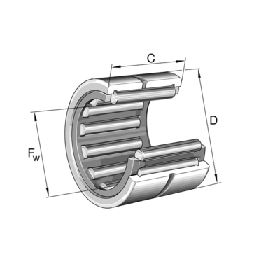 Needle roller bearing with ribs without inner ring Series: RNA 49